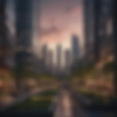 Urban Oasis: The Skyline Symphony Cityscape with modern skyscrapers