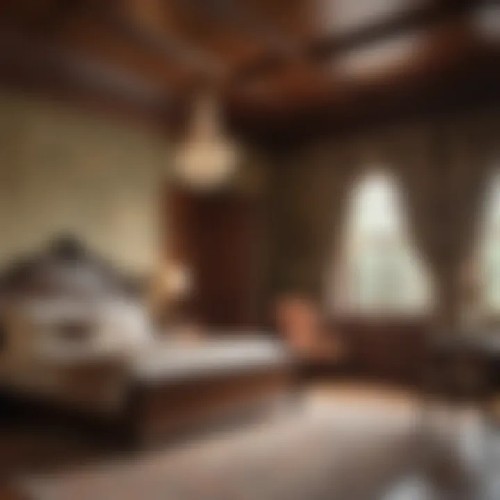 Vintage Bedroom with Intricate Woodwork Details
