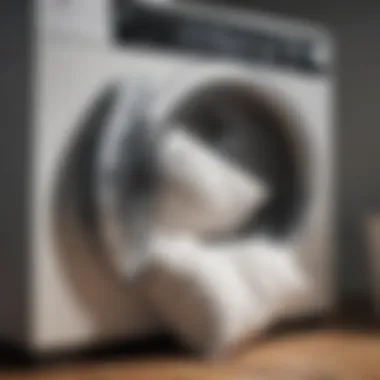 Washing Pillows in Machine Washing machine with pillows inside for cleaning