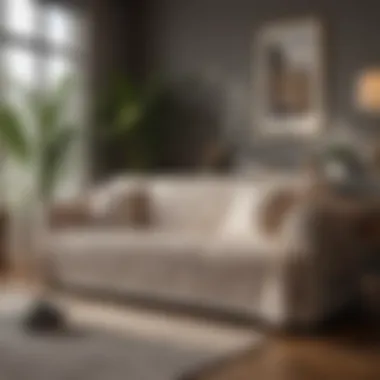 Stylish Washable Couch Cover in a Luxurious Living Room Luxurious living room featuring a stylish washable couch cover