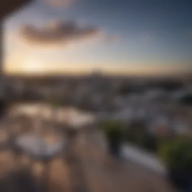 Cityscape View from Wellington Hill Apartments Balcony Breathtaking view from a balcony at Wellington Hill Apartments overlooking the cityscape