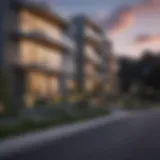 Stunning exterior view of Wellington Hill Apartments showcasing modern architecture