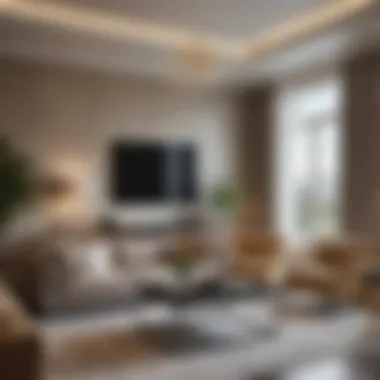 Elegant Living Room Design at Wellington Hill Apartments Luxurious living room inside a Wellington Hill Apartment highlighting elegant design
